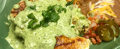 Cilantro Chicken at Guadalajara Grill, Bar, & Table Side Salsa in Tucson Arizona. Cilantro Chicken at Guadalajara Grill, Bar, & Table Side Salsa in Tucson Arizona.